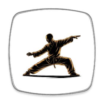 Tai Chi Zen Meditation – Chi Qigong Training - Square fridge magnet - white - Front