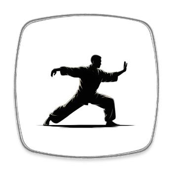 Tai Chi Zen Meditation – Chi Qigong Training - Square fridge magnet - white - Front