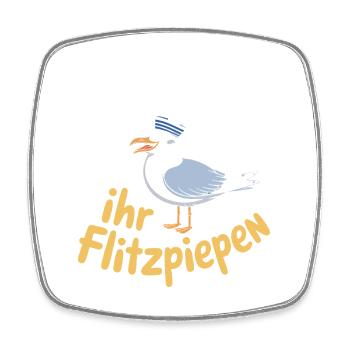 Moin Ihr Flitzpiepen Norddeutsch Hamburg Büro Moin - Viereckiger Kühlschrankmagnet - Weiß - Vorne