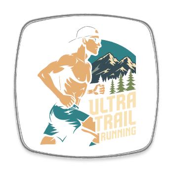 Ultra Trail Running - Magnet carré - blanc - Devant