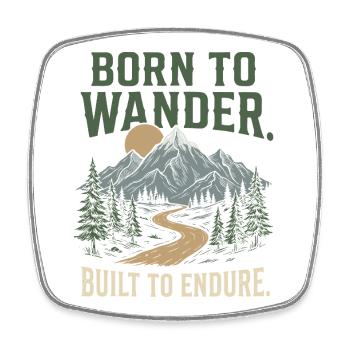 Trail Running - Born to Wander, Built to Endure - Square fridge magnet - white - Front