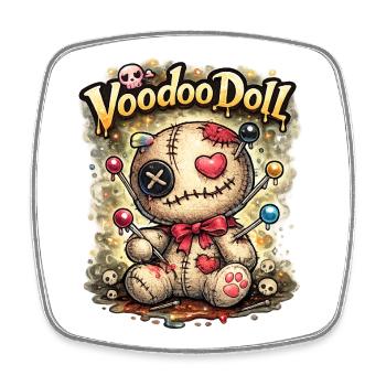 Voodoo Doll – Poupée Vaudou Kawaï - Magnet carré - blanc - Devant