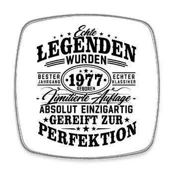 1977 Jahrgang geboren Legenden Vintage Geburtstag - Viereckiger Kühlschrankmagnet - Weiß - Vorne