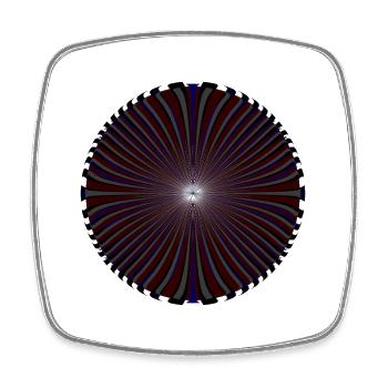 Roter Spiralkreis Optische Spirale - Viereckiger Kühlschrankmagnet - Weiß - Vorne
