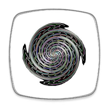 Spirale tourbillonnante de couleur - Magnet carré - blanc - Devant