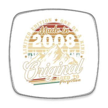 2008 Vintage Vintage Birthday Gift Retro - Square fridge magnet - white - Front