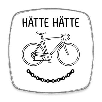 Hätte Hätte Fahrradkette lustige Fahrrad Sprüche - Viereckiger Kühlschrankmagnet - Weiß - Vorne