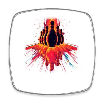 Retro Bowling - Square fridge magnet - white - Front