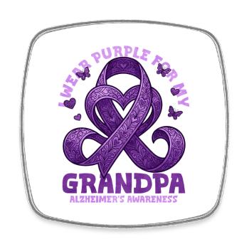 Grandpa – Alzheimer's Education - Square fridge magnet - white - Front