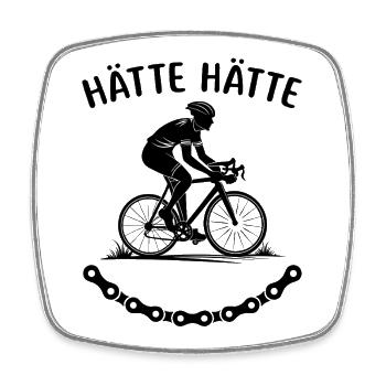 Hätte Hätte Fahrradkette lustige Fahrrad Sprüche - Viereckiger Kühlschrankmagnet - Weiß - Vorne