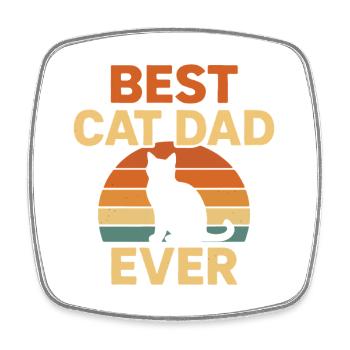 Meilleur Papa de Chat - Magnet carré - blanc - Devant