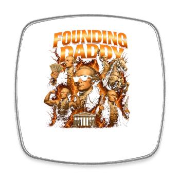 Founding Father Alexander Hamilton, July 4 - Square fridge magnet - white - Front