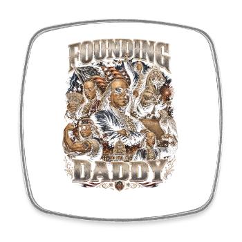 Founding Father Ben Franklin, July 4 - Square fridge magnet - white - Front