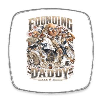 Founding Father George Washington, July 4 - Square fridge magnet - white - Front