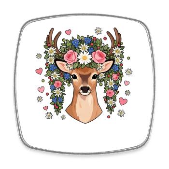 Hirsch Edelweiss Hearts Folk Festival Traditional Costumes - Square fridge magnet - white - Front