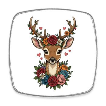 Remplacement des costumes traditionnels du Festival folklorique Deer Antlers Hearts - Magnet carré - blanc - Devant