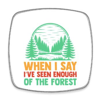 Hiking Mountain Trail Backpacking Outdoors Poaching - Square fridge magnet - white - Front