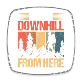 Hiking Mountain Trail Backpacking Outdoors Poaching - Square fridge magnet - white - Front