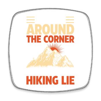 Hiking Mountain Trail Backpacking Outdoors Poaching - Square fridge magnet - white - Front
