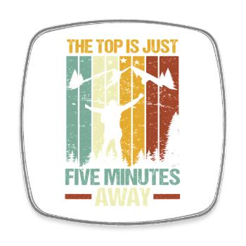 Hiking Mountain Trail Backpacking Outdoors Poaching - Square fridge magnet - white - Front