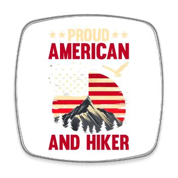 Randonnée Patriotic Mountain Trail Backpacking Americ - Magnet carré - blanc - Devant