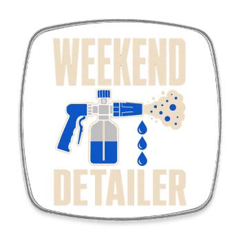 Detaileur de garage Detailing de voitures Detailer de voitures - Magnet carré - blanc - Devant