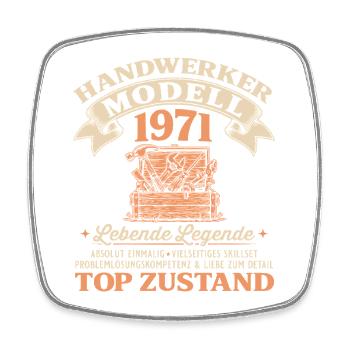 55. Geburtstag Handwerker Modell 1971 - Viereckiger Kühlschrankmagnet - Weiß - Vorne