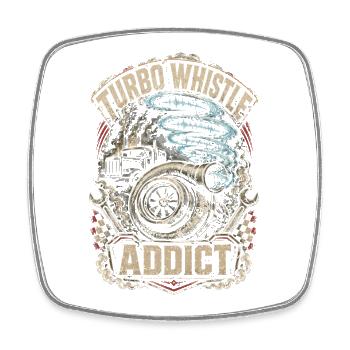 Rolling Coal Turbo Whistle - Square fridge magnet - white - Front