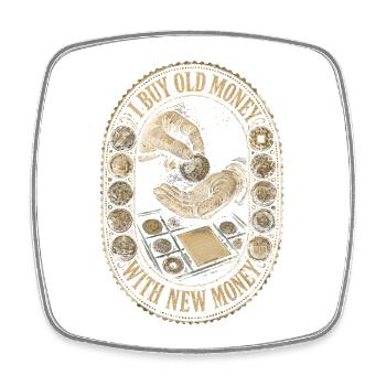 Coin Collector Numismatics Coin Collecting - Square fridge magnet - white - Front