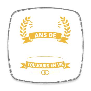 Quinze Ans de Mariage - Toujours en Vie - Magnet carré - blanc - Devant