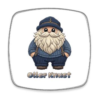 Plattdüütsch Edition: Oller Knust - Viereckiger Kühlschrankmagnet - Weiß - Vorne