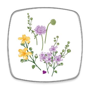 Gartenblumen  - Viereckiger Kühlschrankmagnet - Weiß - Vorne