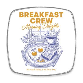 Breakfast Crew Morning Delights Brunch drôle - Magnet carré - blanc - Devant
