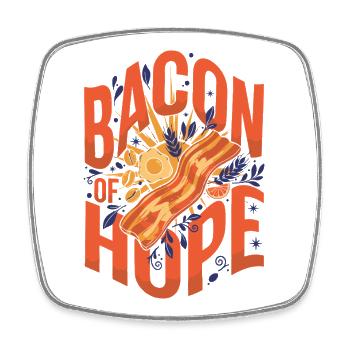 Breakfast Bacon Of Hope Brunch Café Drôle - Magnet carré - blanc - Devant