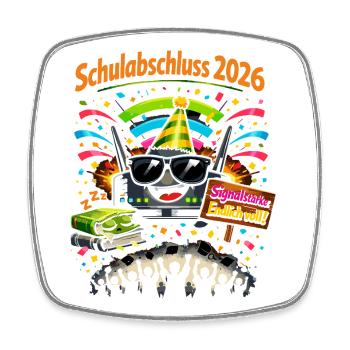 Schulabschluss 2026 - das WLAN hat fertig - Viereckiger Kühlschrankmagnet - Weiß - Vorne