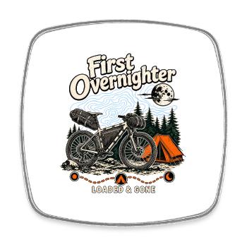 First Overnighter Off Road Cycling Party Pace - Square fridge magnet - white - Front