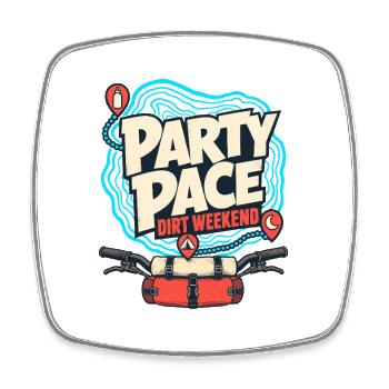 Party Pace Dirt Weekend Bikepacking Tout-terrain Campo - Magnet carré - blanc - Devant