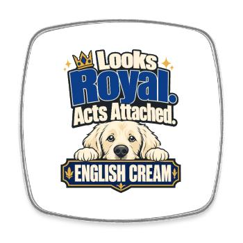 Le golden retriever anglais à la crème se montre royal - Magnet carré - blanc - Devant