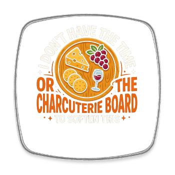 Presse de temps Humour Charcuterie - Magnet carré - blanc - Devant