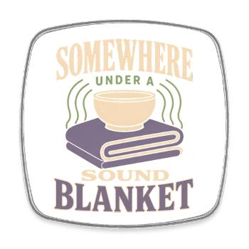 Klangbad Klangheilung Singing Bowl Gift - Square fridge magnet - white - Front