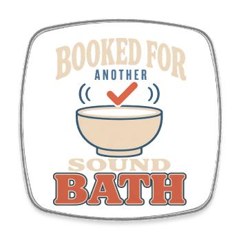 Klangbad Klangheilung Singing Bowl Gift - Square fridge magnet - white - Front