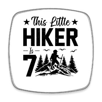 Hiking Kids 7th Birthday Mountain Hiking Kids - Square fridge magnet - white - Front