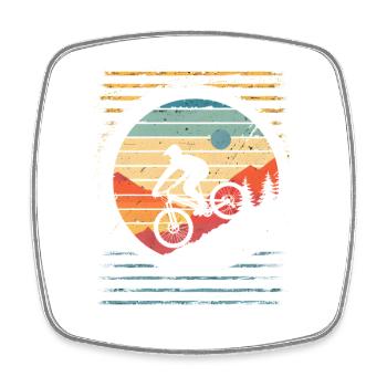 Vintage Mountain Bike - Square fridge magnet - white - Front