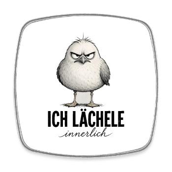  Ich Lächele Innerlich Lustiger Mürrischer Vogel - Viereckiger Kühlschrankmagnet - Weiß - Vorne
