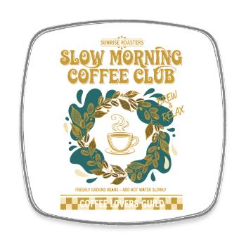 Breakfast Coffee Brunch Pancake Bacon Food Funny - Square fridge magnet - white - Front
