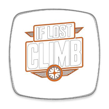 Private Pilot If Lost Climb Aviation Enthusiast - Square fridge magnet - white - Front