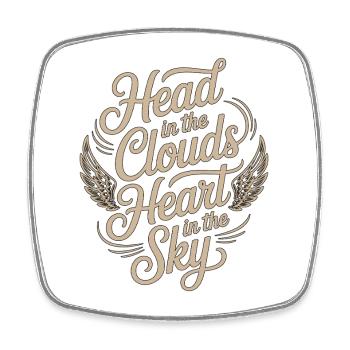 Private Pilot Head In The Clouds Loves Aviation - Square fridge magnet - white - Front