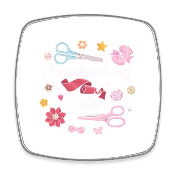 Sœurs du scrapbooking - Magnet carré - blanc - Devant