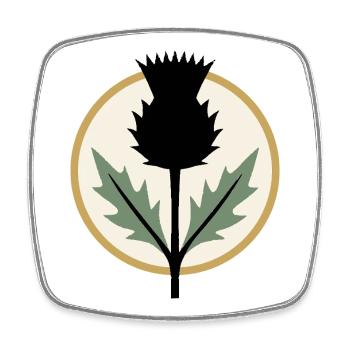 Vêtements de ville botaniques Geometric Thistle - Magnet carré - blanc - Devant