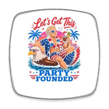 Let's found this party! Alexander Hamilton - Square fridge magnet - white - Front